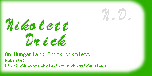 nikolett drick business card